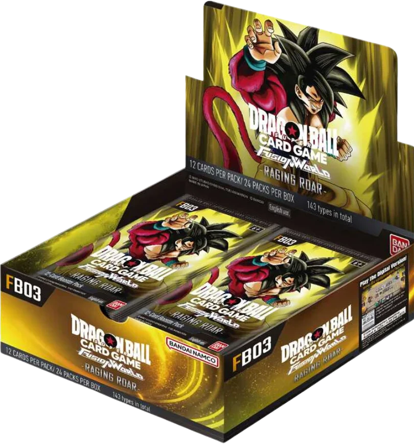 Dragon Ball Super Card Game Fusion World FB03 Raging Roar Booster Display Englisch mit 24 Packs