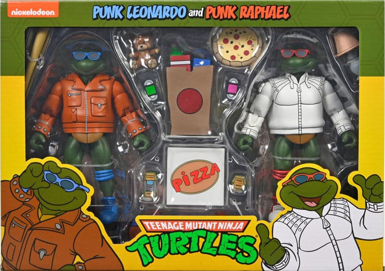 NECA TMNT Cartoon Punk Leo und Punk Raph Actionfiguren 2-Pack 18 cm