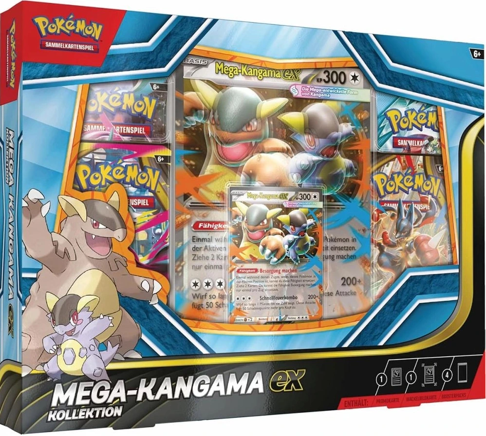 Pokémon Mega-Kangama-ex Box Deutsch mit Promokarte, Jumbo-Karte und 4 Boostern