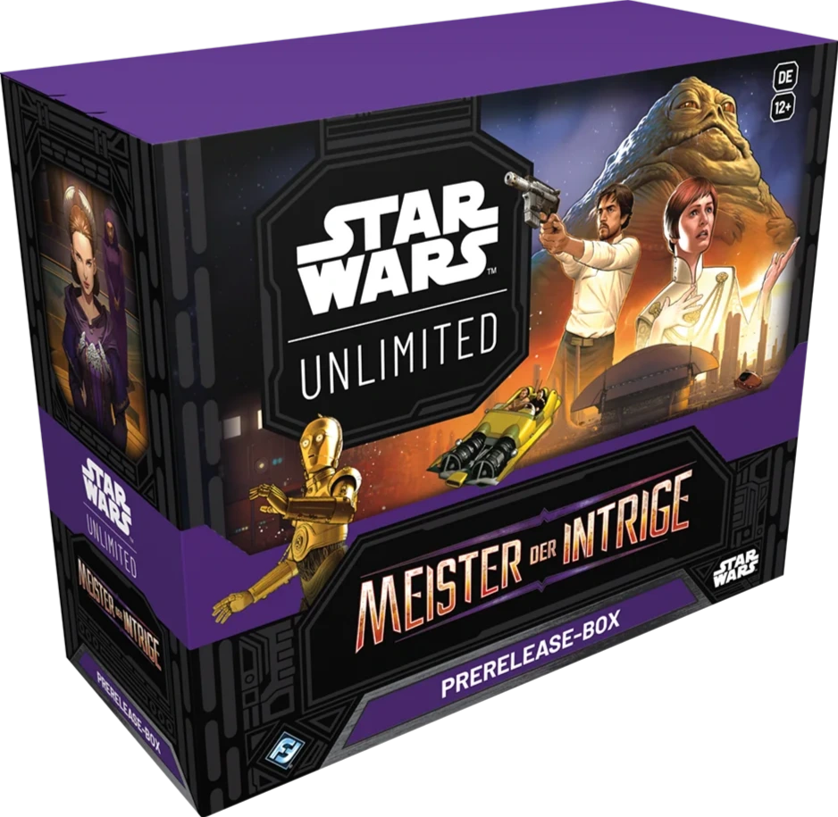 Star Wars Unlimited Meister der Intrige Prerelease Box Deutsch mit 6 Boostern und Promokarten